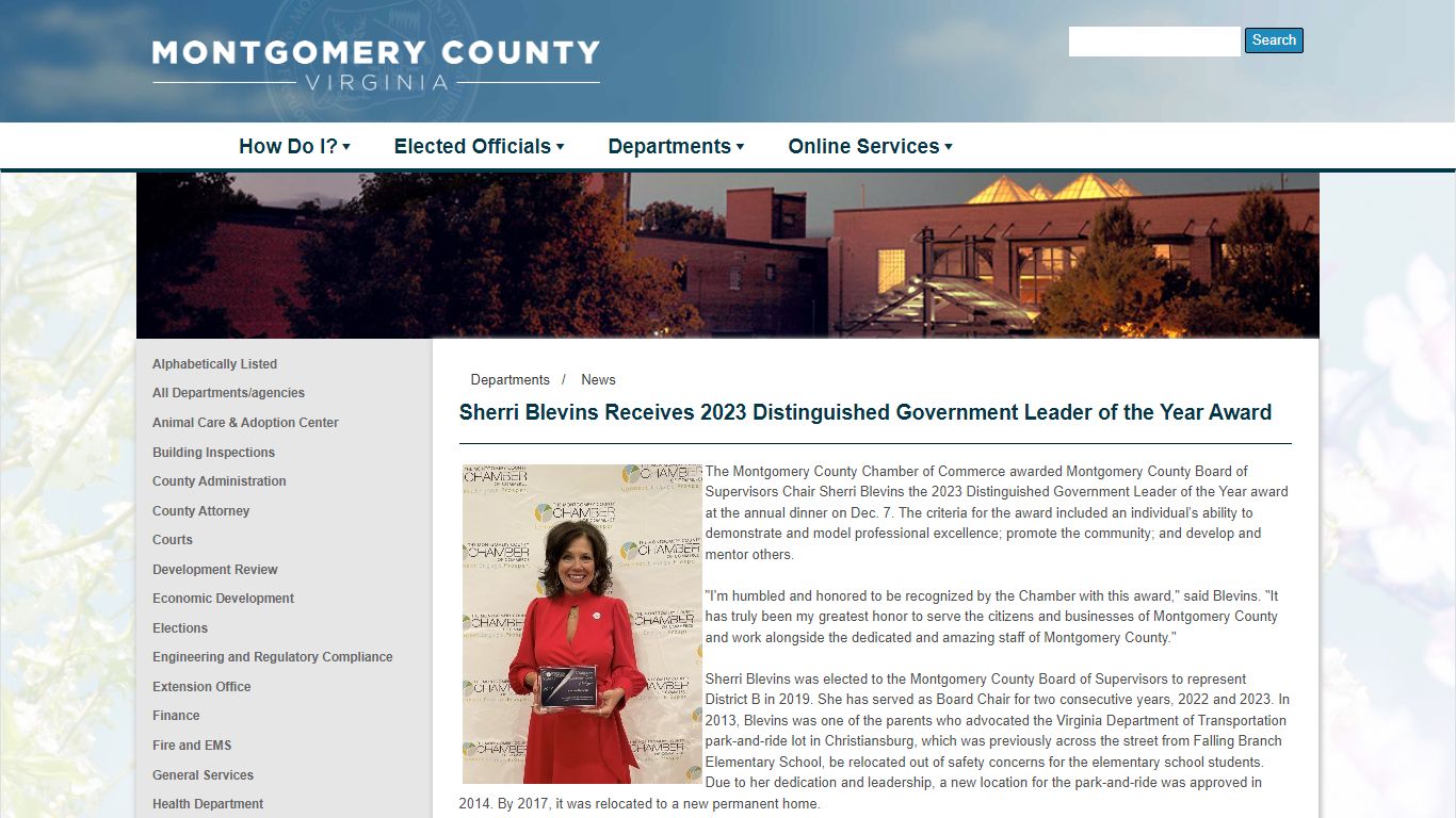Sherri Blevins Receives 2023 Distinguished Government Leader of the ...